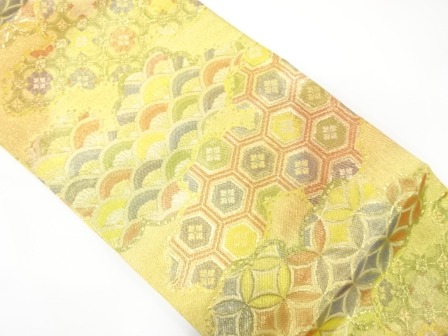 佐賀錦　雲に古典柄織り出し　袋帯